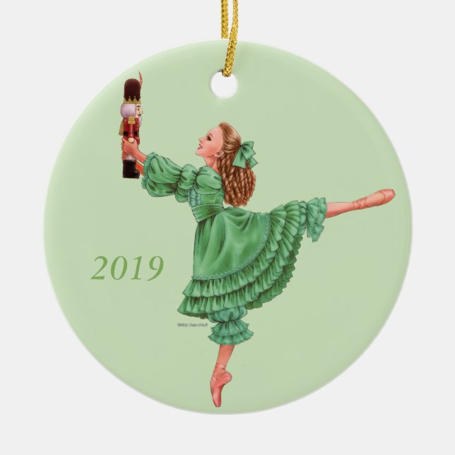 Clara Ornament - Green Costume - Personalize (Front)