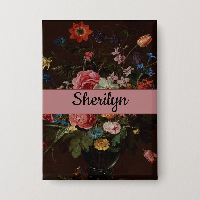 Clara  Peeters:  A Bouquet of Flowers - Button (Front)