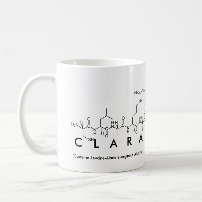 Clara peptide name mug (Left)
