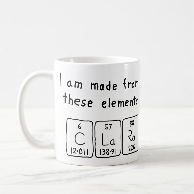 Clara periodic table name mug (Left)