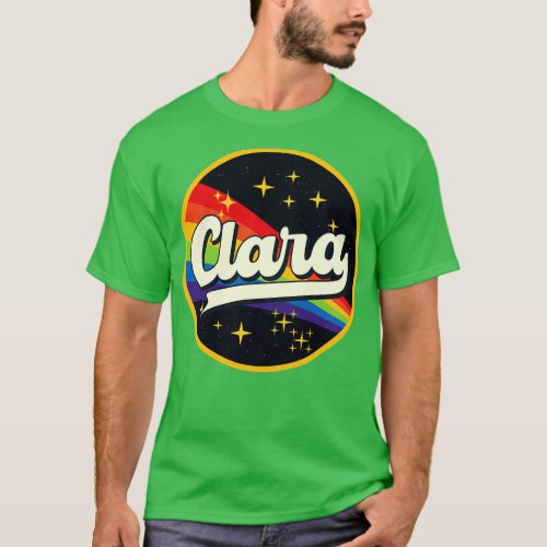 Clara Rainbow In Space Vintage Style T_Shirt