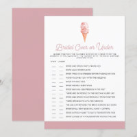CLARA Retro Blush Over Under Bridal Shower Game