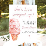 CLARA Retro Ice Cream Blush Bridal Shower Welcome Foam Board<br><div class="desc">This bridal shower welcome poster features watercolor blush ice cream and a fun retro inspired font. Easily change the fonts,  font colors,  and background color to match your event style. Edit *most* wording. This sign is perfect for your retro inspired bridal shower at any time of year.</div>