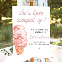 CLARA Retro Ice Cream Blush Bridal Shower Welcome