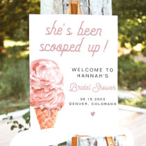 CLARA Retro Ice Cream Blush Bridal Shower Welcome Foam Board