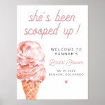 CLARA Retro Ice Cream Blush Bridal Shower Welcome Poster<br><div class="desc">This bridal shower welcome poster features watercolor blush ice cream and a fun retro inspired font. Easily change the fonts,  font colors,  and background color to match your event style. Edit *most* wording. This sign is perfect for your retro inspired bridal shower at any time of year.</div>