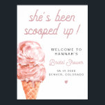 CLARA Retro Ice Cream Blush Bridal Shower Welcome Poster<br><div class="desc">This bridal shower welcome poster features watercolor blush ice cream and a fun retro inspired font. Easily change the fonts,  font colors,  and background color to match your event style. Edit *most* wording. This sign is perfect for your retro inspired bridal shower at any time of year.</div>