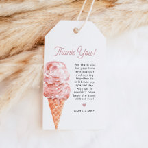 CLARA Retro Ice Cream Blush Pink Favor Tag