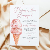 CLARA Retro Ice Cream Here's The Scoop Baby Shower