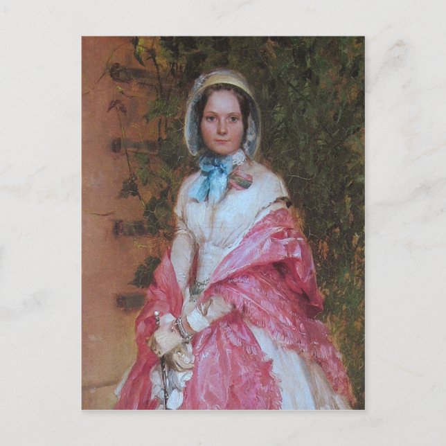 Clara Schmidt ready to go out date in detail Postcard (Front)