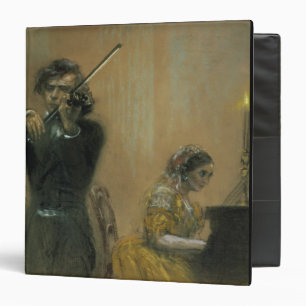 Clara Schumann (1819-96) and a Violinist, 1854 (pa Binder