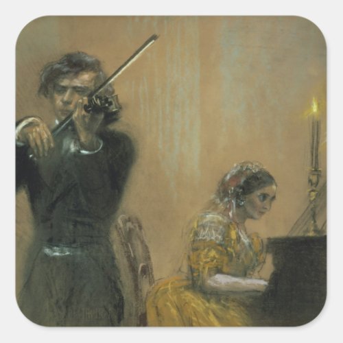 Clara Schumann 1819_96 and a Violinist 1854 pa Square Sticker
