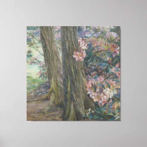 Clara Voortman Rhododendron Bush in a Garden Canvas Print