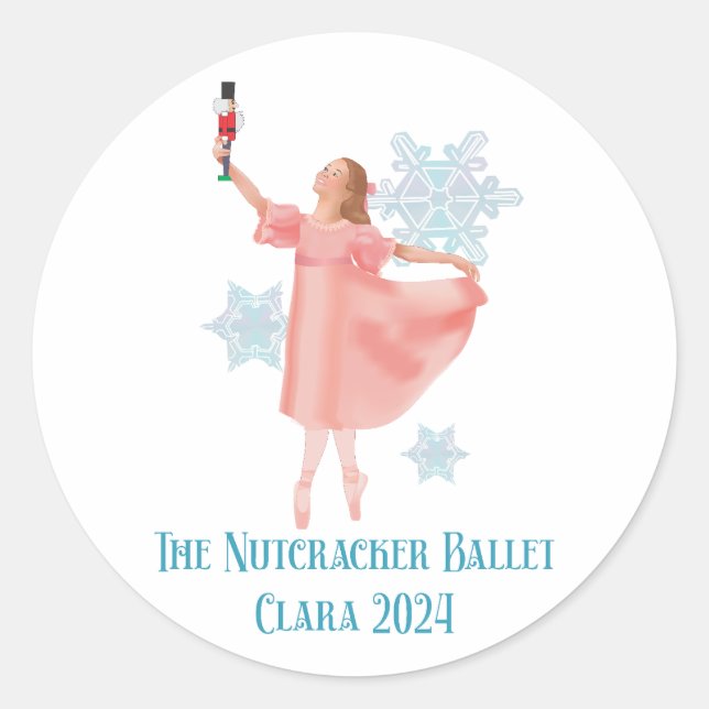 Clara with Nutcracker 2024 Classic Round Sticker (Front)