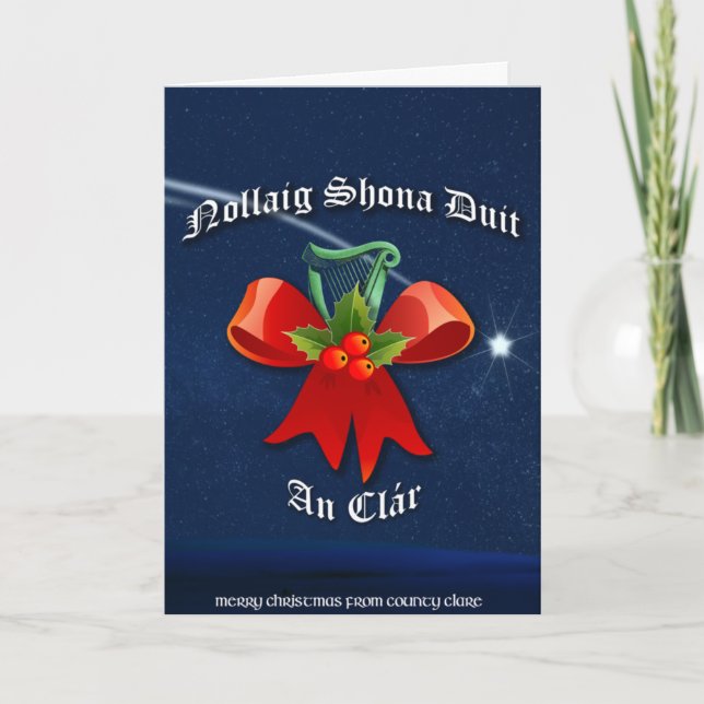 Clare Irish Christmas Card - Nollaig Shona Duit (Front)