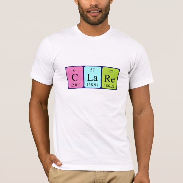 Clare periodic table name shirt (Front)