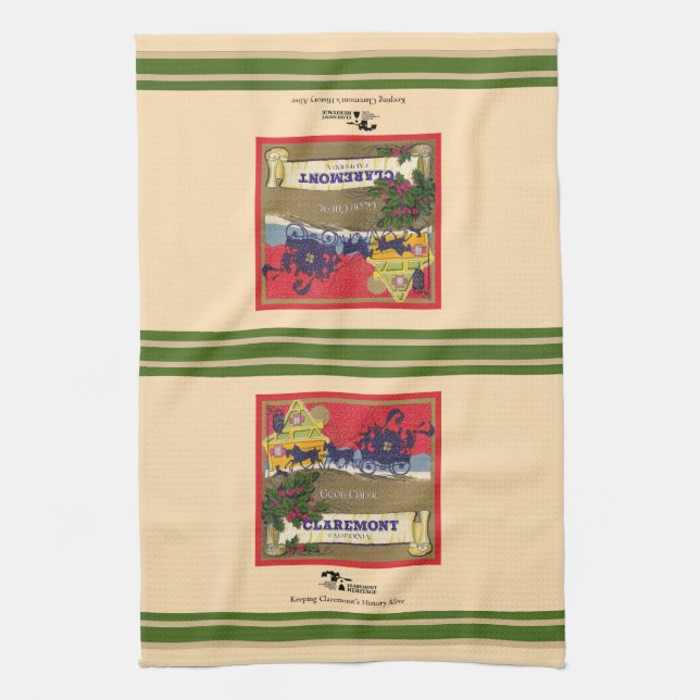Claremont Good Cheer Tea Towel Kitchen Towel (Vertical)