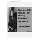 Clarence Darrow & Obituary Quote (Front)