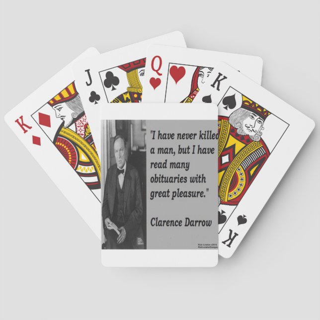Clarence Darrow & Obituary Quote Poker Cards (Back)