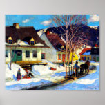 Clarence Gagnon - A Quebec Village Poster<br><div class="desc">Clarence Gagnon - A Quebec Village Poster</div>