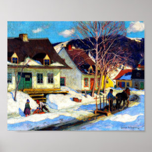 Clarence Gagnon - A Quebec Village Poster