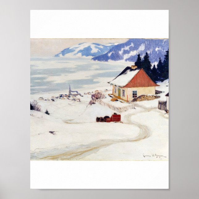 Clarence Gagnon La Carriole rouge Poster (Front)