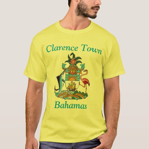 Clarence Town Bahamas with Coat of Arms T_Shirt