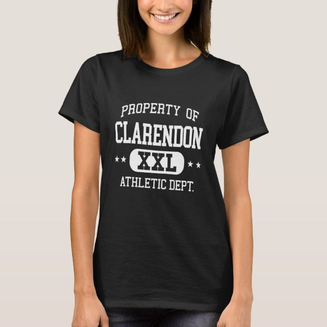 Clarendon Retro Athletic Property Dept  1 T-Shirt (Front)