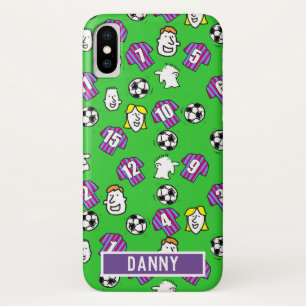 Claret and Blue Football Shirts Design. iPhone X Case