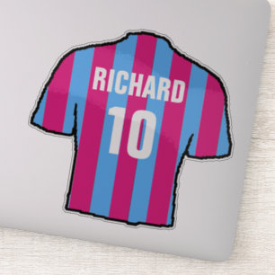 Claret & Blue Football Shirt to Personalise. Sticker