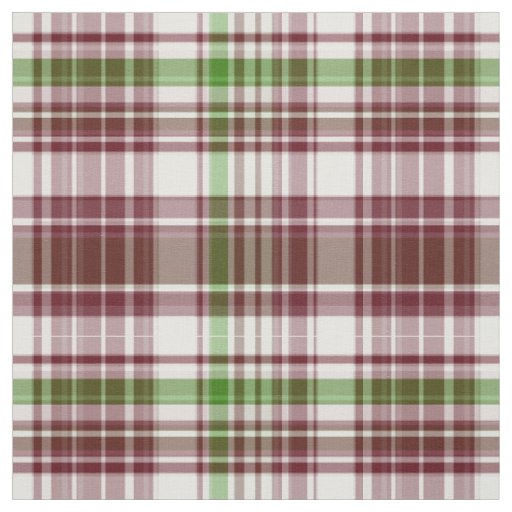 Claret, Green Preppy Madras Style Plaid Sz6 Fabric