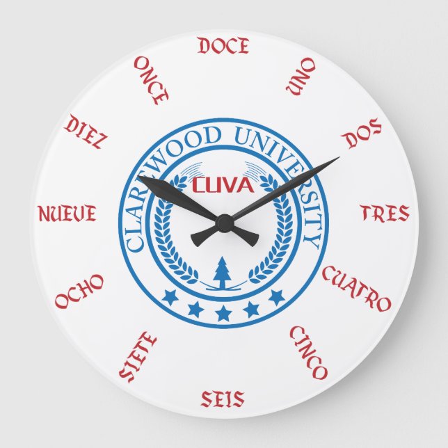 CLAREWOOD UNIVERSITY SPAIN LARGE CLOCK (Front)