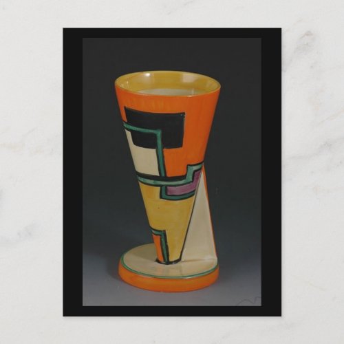 Clarice Cliff Art Deco_Football YO Vase Holiday Postcard