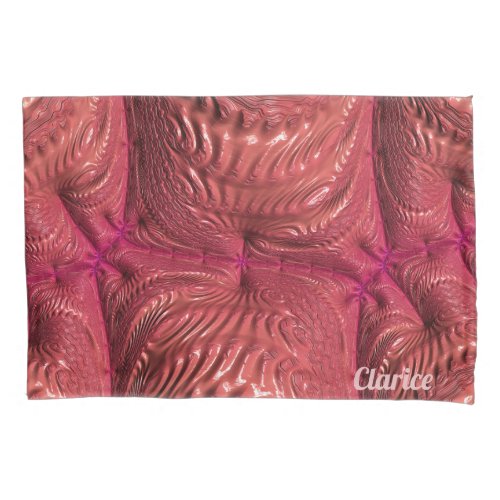 CLARICE  Original Fractal Design  Coral Puff   Pillow Case