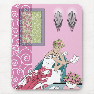 Clarice's Letter - Art Deco Fashion Design Mouse Pad