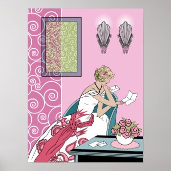 Clarice's Letter - Art Deco Fashion Design Poster by metroswank at Zazzle