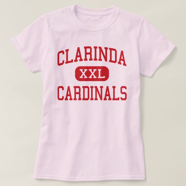 Clarinda - Cardinals - Middle - Clarinda Iowa T-Shirt (Design Front)