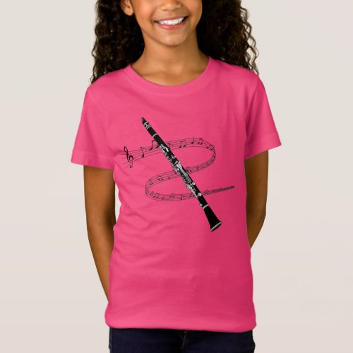 Clarinet and musical notes T_Shirt