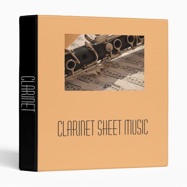 Clarinet band Sheet Music student folder portfolio (Front/Spine)