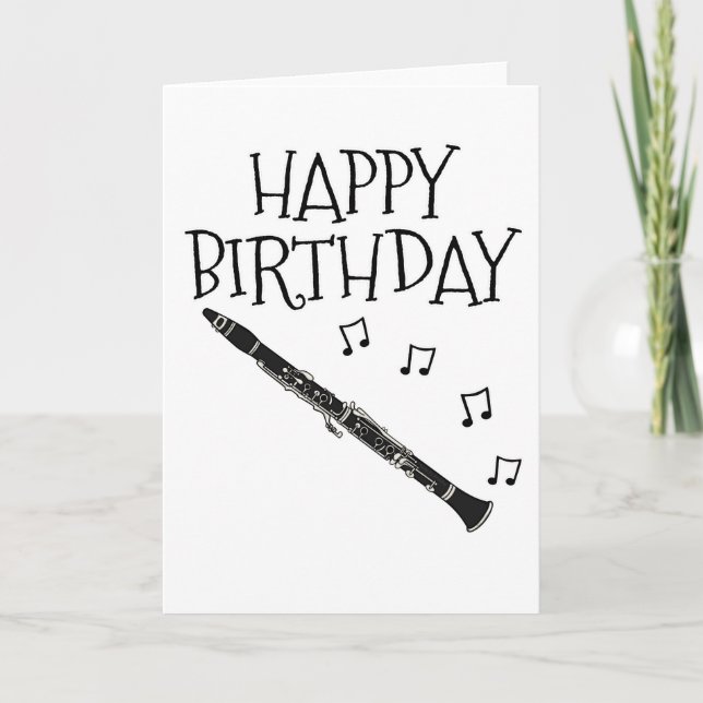 Clarinet Birthday Card Woodwind Musician (Front)