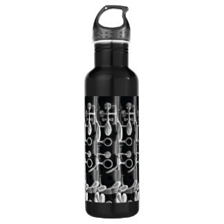 Clarinet Black and White Wallpaper Stainless Steel Water Bottle