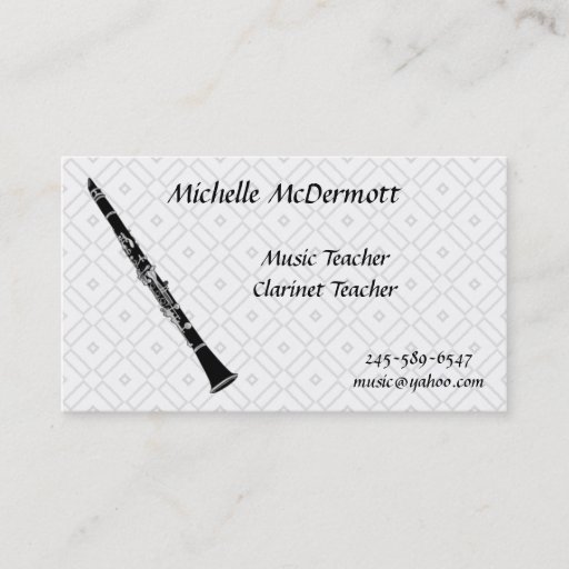 Customizable Clarinet Business Card
