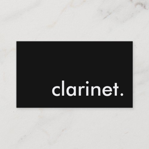 clarinet business card