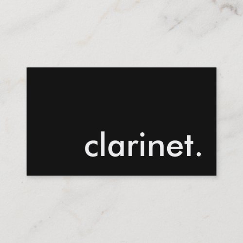 clarinet. business card templates