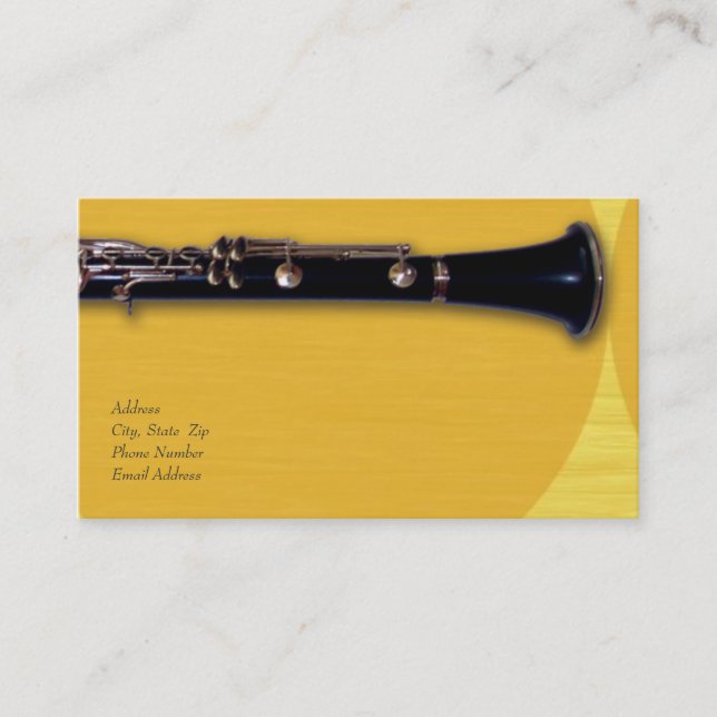 Clarinet Business Card for ClarinetCentral.com (Front)