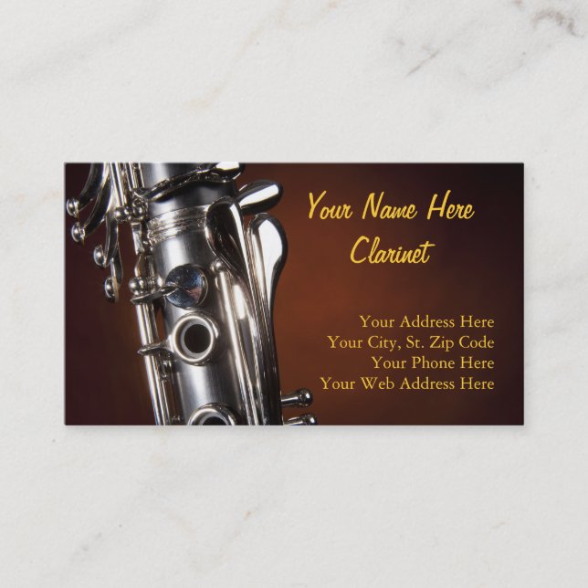 Clarinet Business Cards (Front)