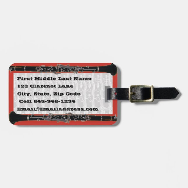 Clarinet Case Tag (Front Horizontal)