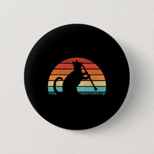 Clarinet Cat Player - Retro Clarinetist Music Love Button