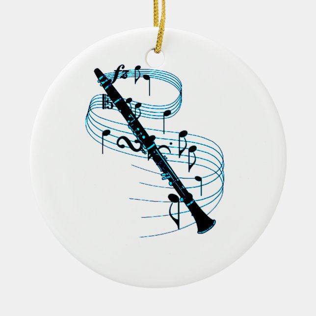 Clarinet Ceramic Ornament (Front)