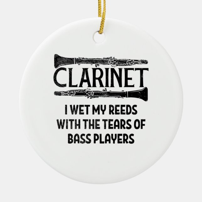 Clarinet Ceramic Ornament (Front)